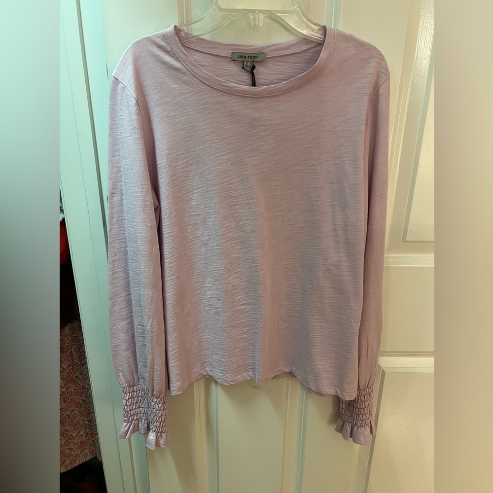 Lisa Todd Cuff Love Pop Tshirt Lavender Long Sleeve Sz Sm NWT